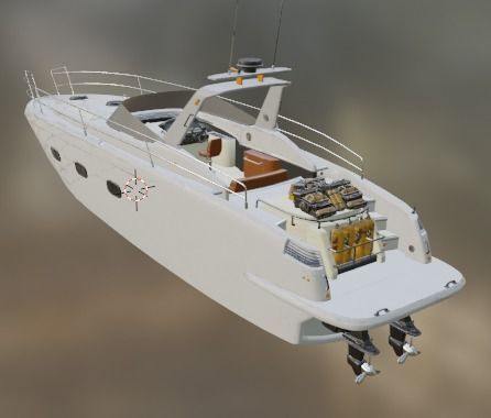 3D Stylized Boat Low-poly 3D model_14