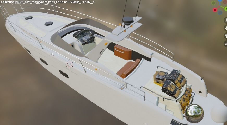 3D Stylized Boat Low-poly 3D model_20