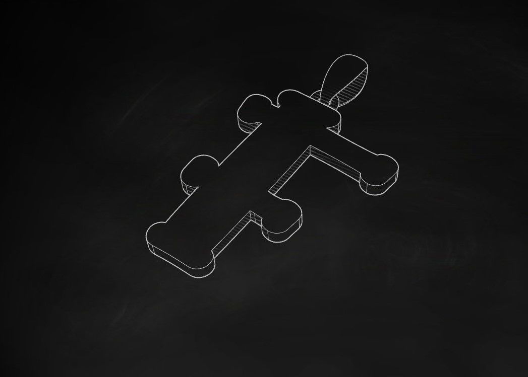 Model 983 F Bone Initial Letter Alphabet Pendant 3D print model_9