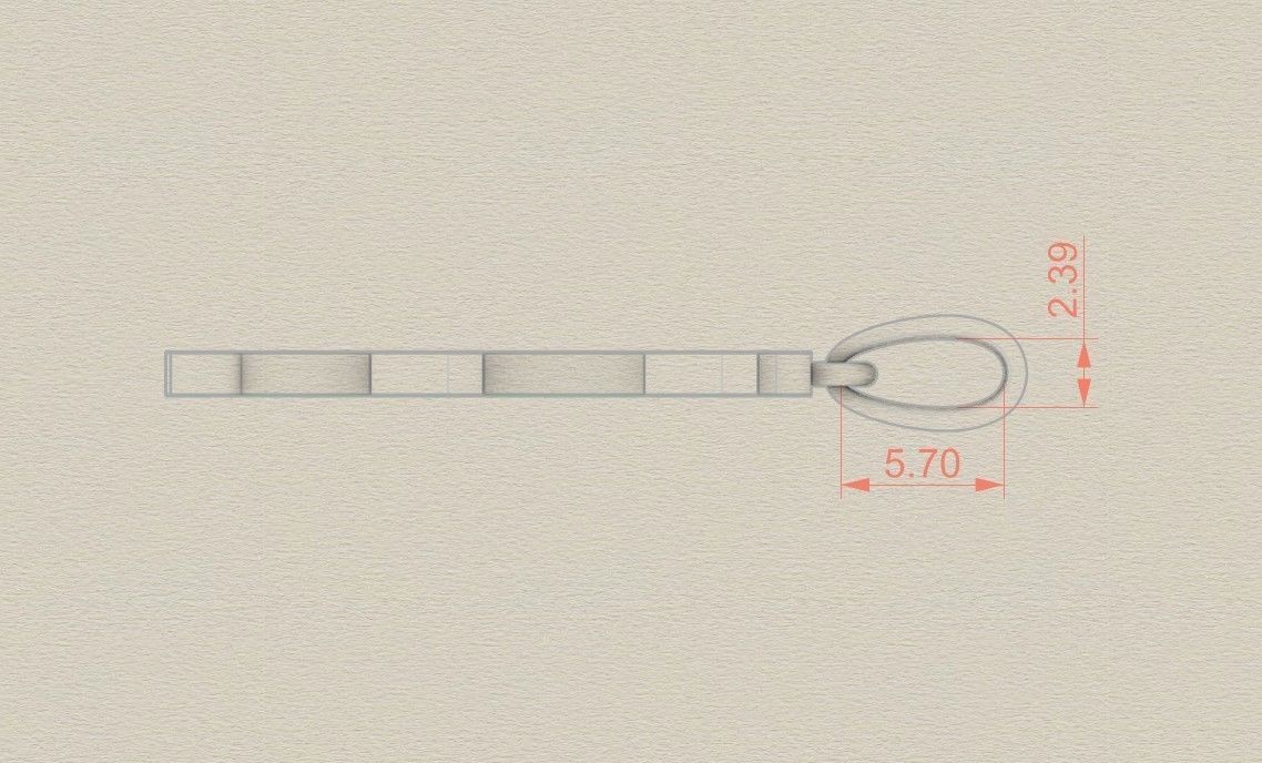 Model 983 F Bone Initial Letter Alphabet Pendant 3D print model_7