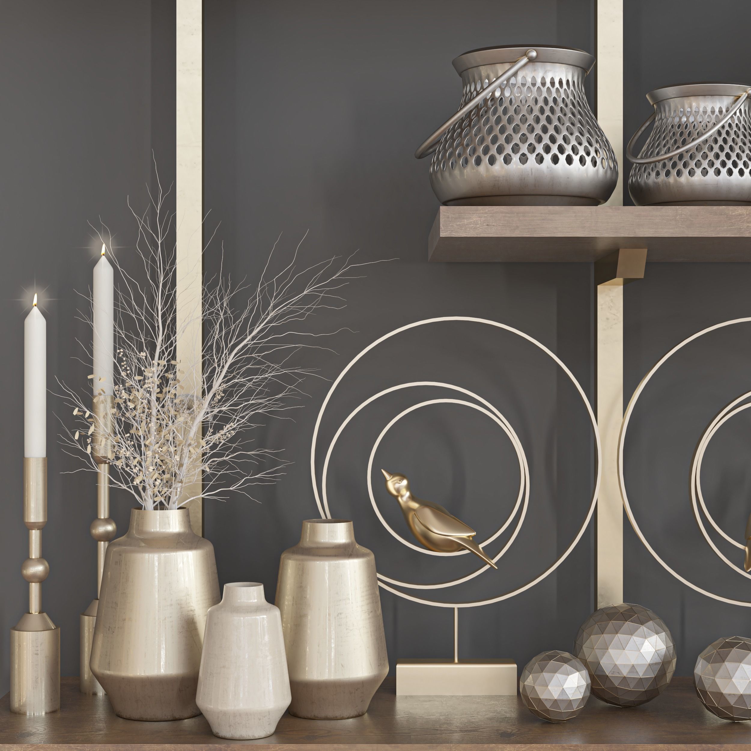 decorative set 62 Low-poly 3D model_3