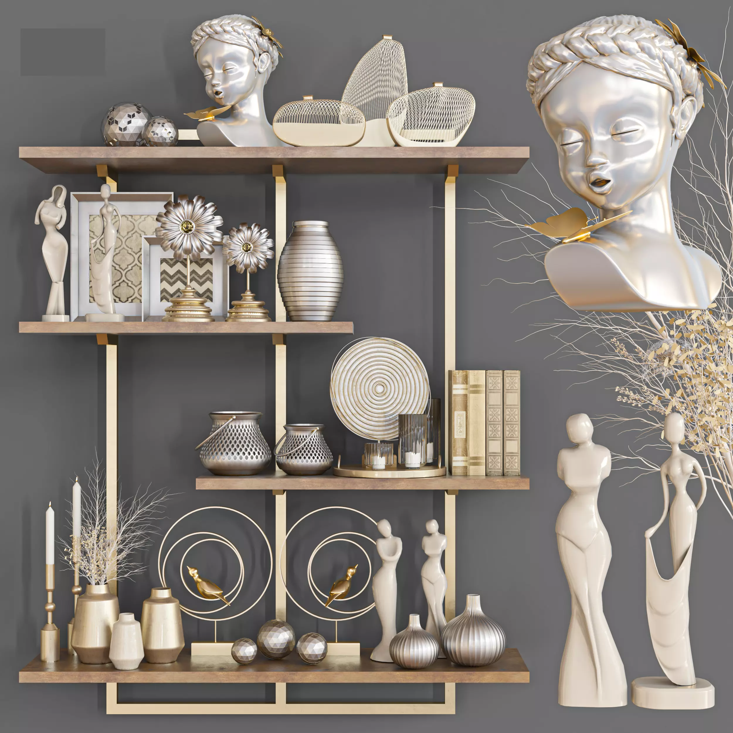decorative set 62 Low-poly 3D model_0