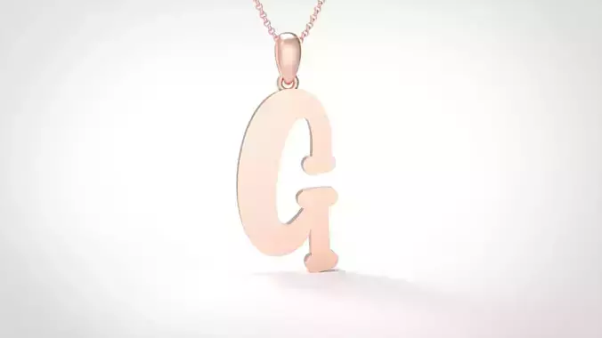 Model 984 G Bone Initial Letter Alphabet Pendant 3D print model