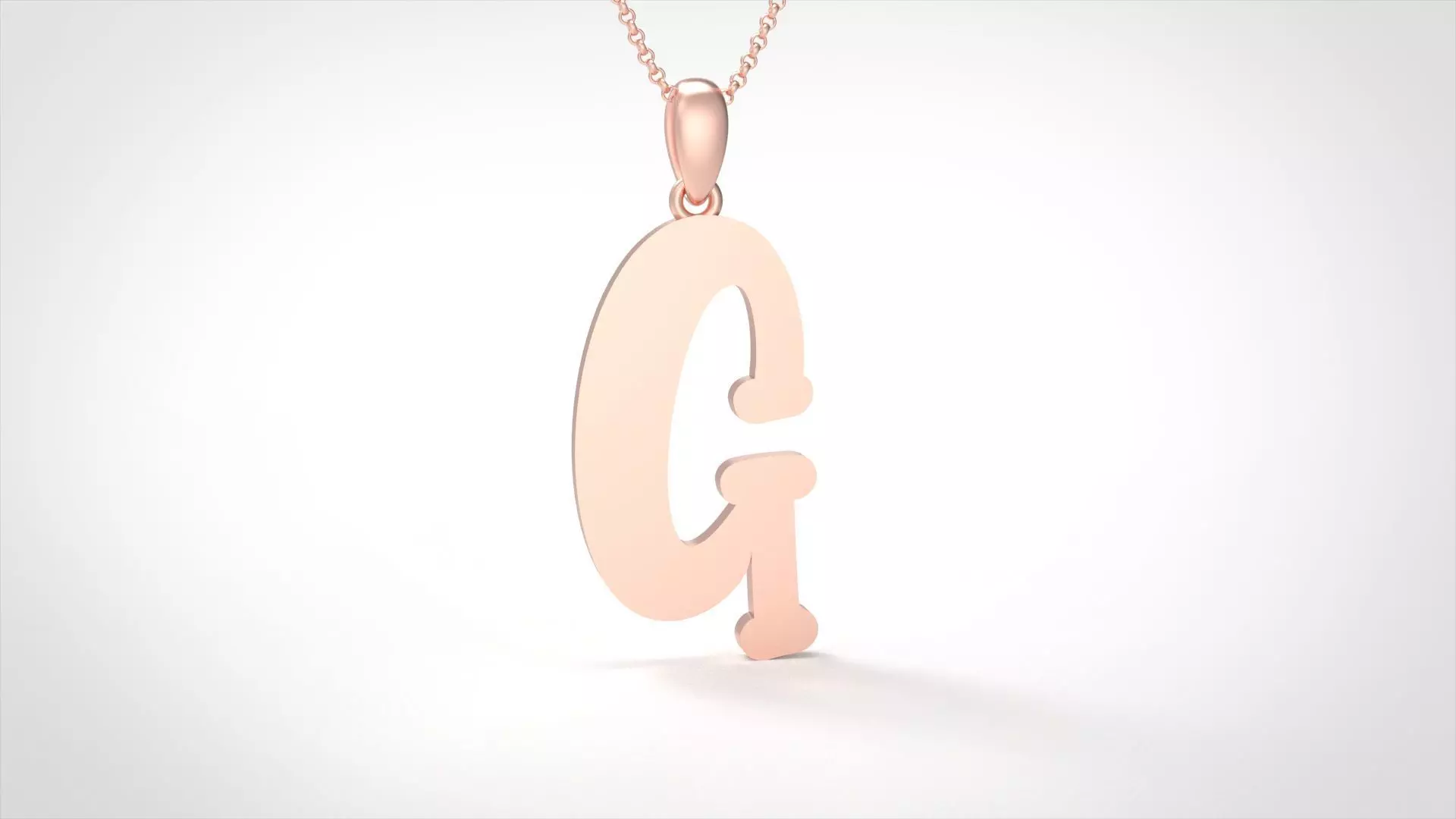 Model 984 G Bone Initial Letter Alphabet Pendant 3D print model_0