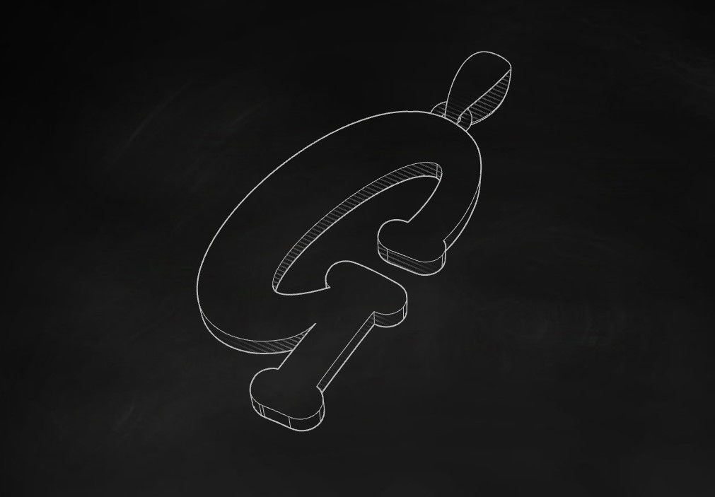 Model 984 G Bone Initial Letter Alphabet Pendant 3D print model_9