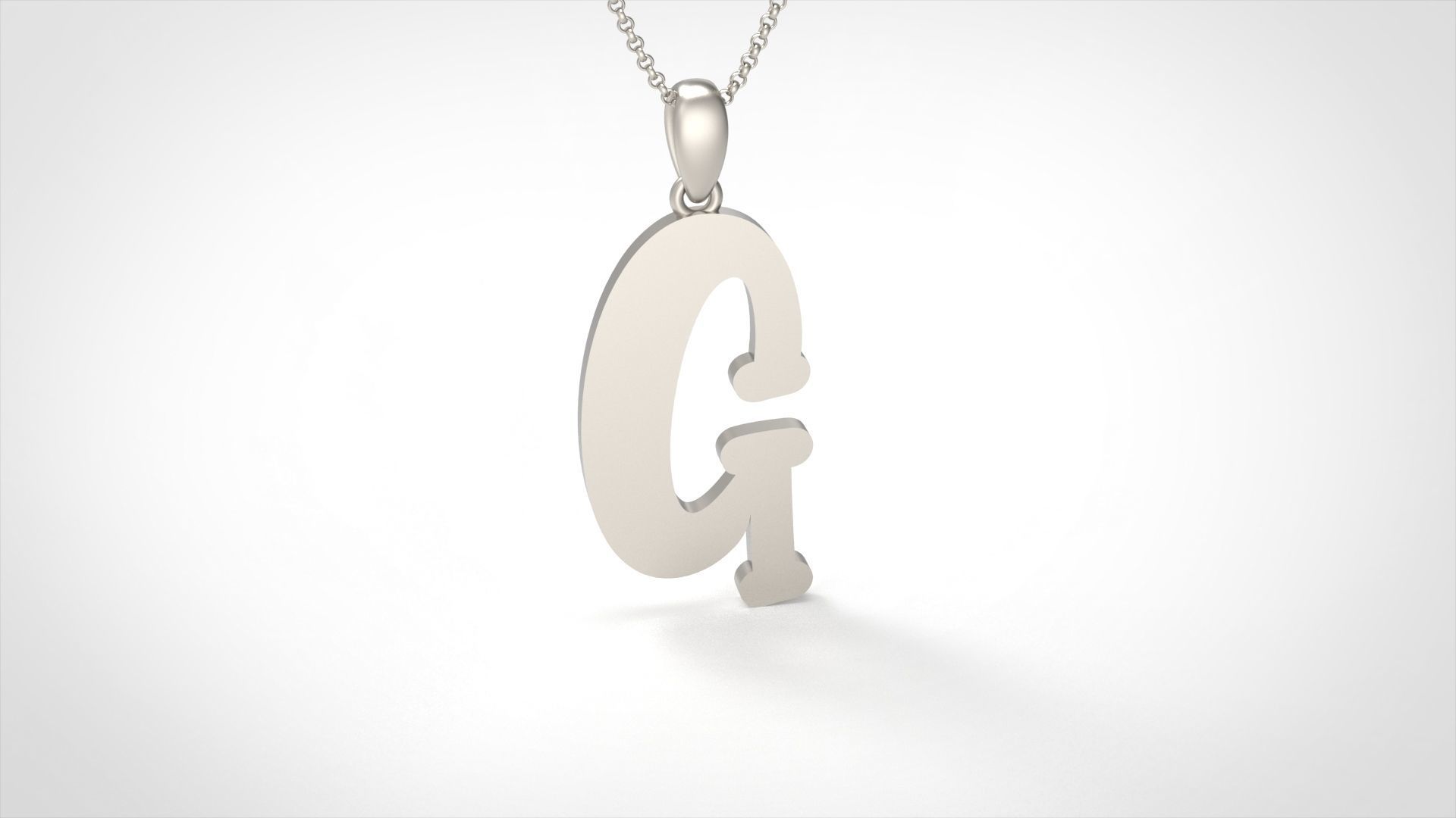 Model 984 G Bone Initial Letter Alphabet Pendant 3D print model_1