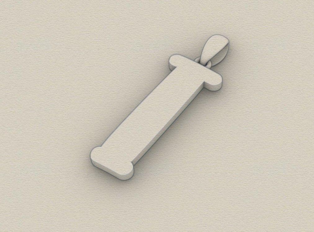 Model 986 I Bone Initial Letter Alphabet Pendant 3D print model_8
