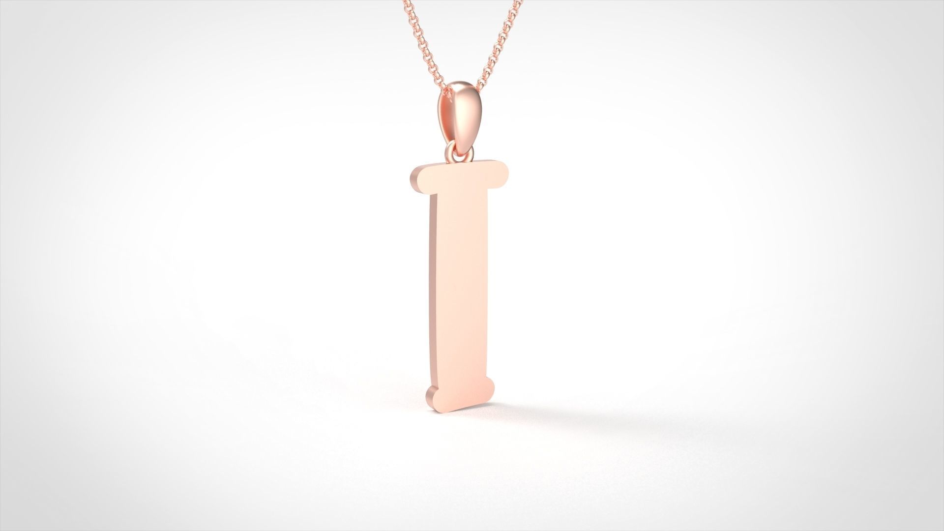 Model 986 I Bone Initial Letter Alphabet Pendant 3D print model_2