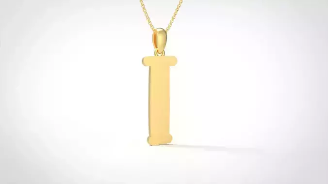 Model 986 I Bone Initial Letter Alphabet Pendant 3D print model