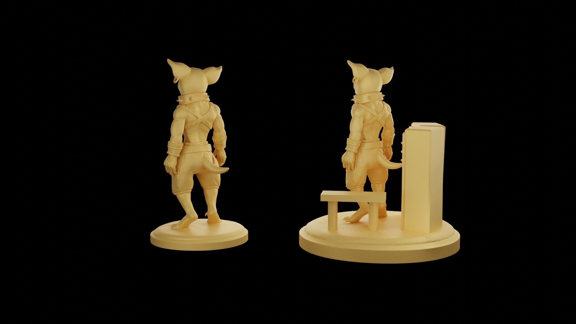 GACHI CHIHUA BARBARIAN DND PATHFINDER 3D print model_3