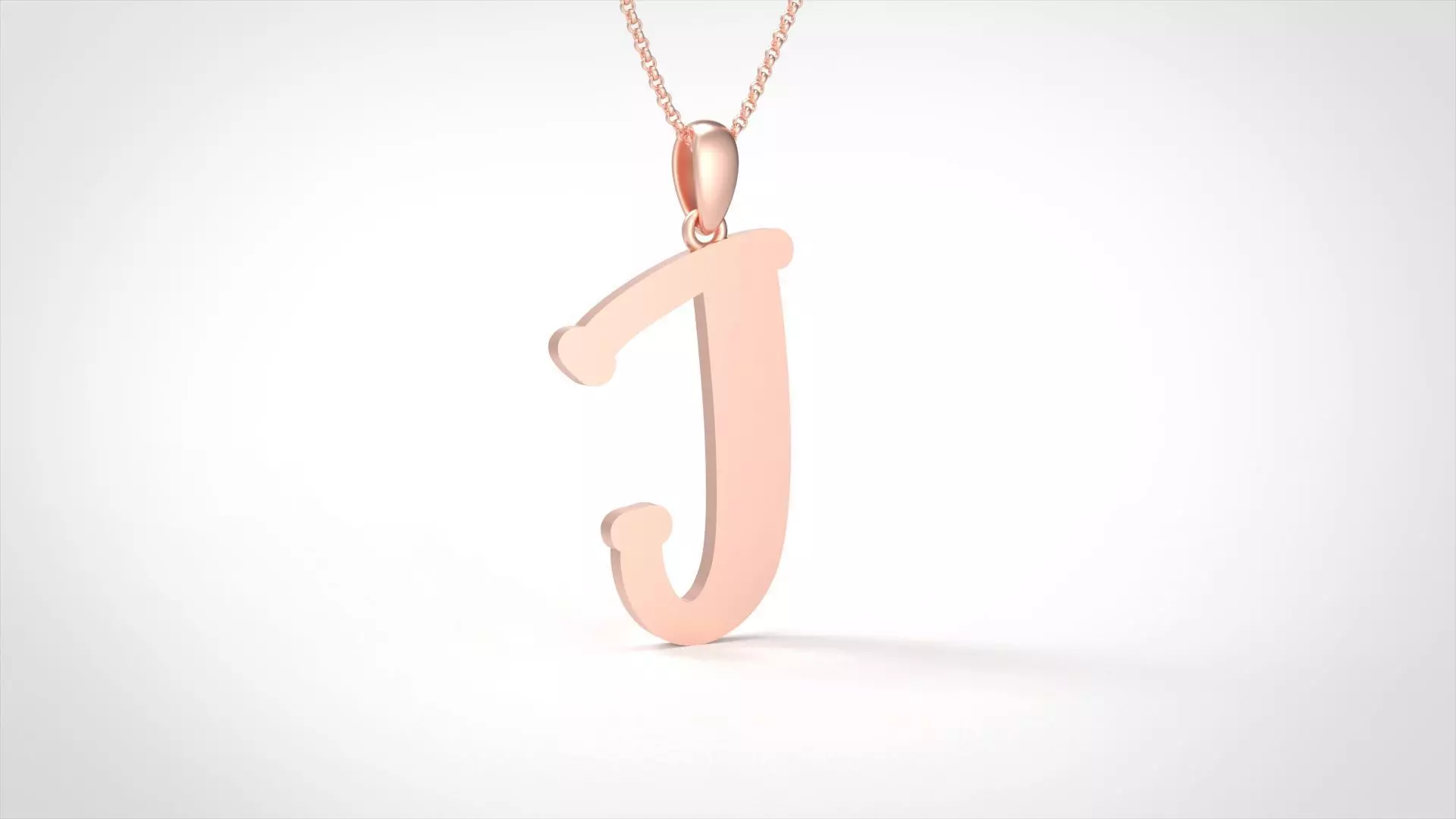 Model 987 J Bone Initial Letter Alphabet Pendant 3D print model_0