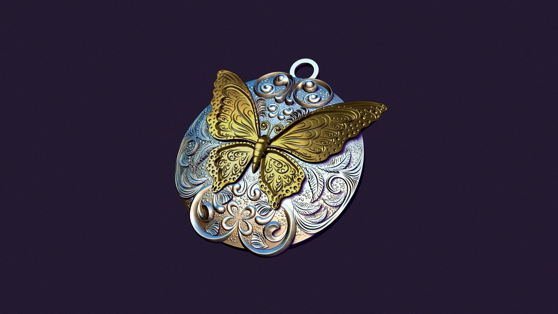 BUTTERFLY MEDALLION 3D print model_1