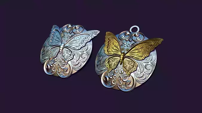 BUTTERFLY MEDALLION 3D print model