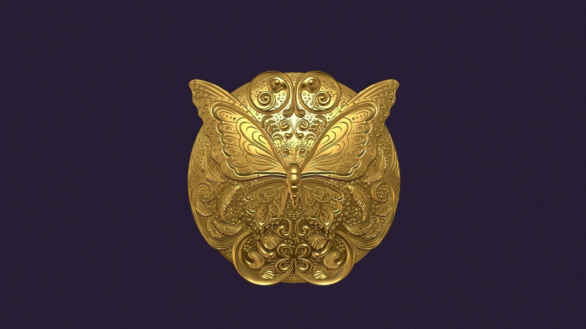 BUTTERFLY MEDALLION 3D print model_11