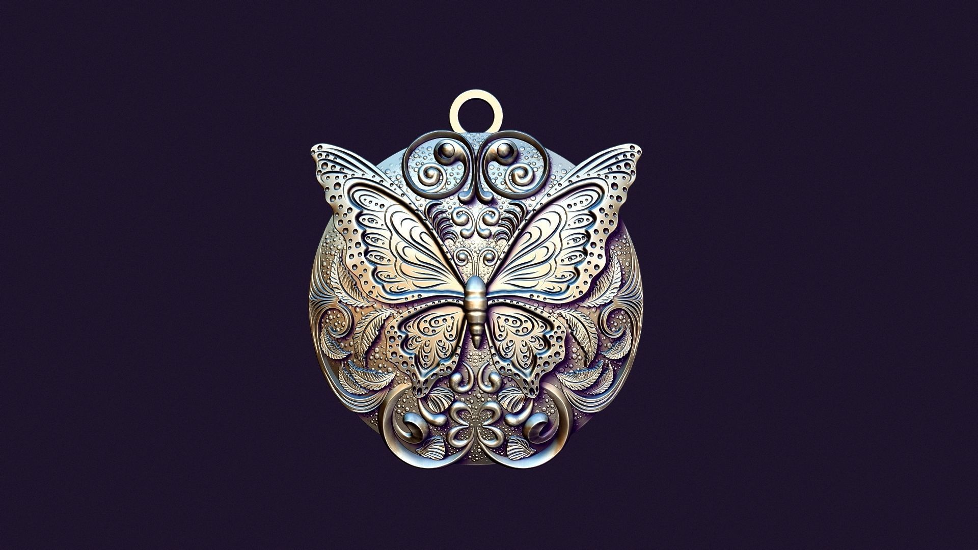 BUTTERFLY MEDALLION 3D print model_13