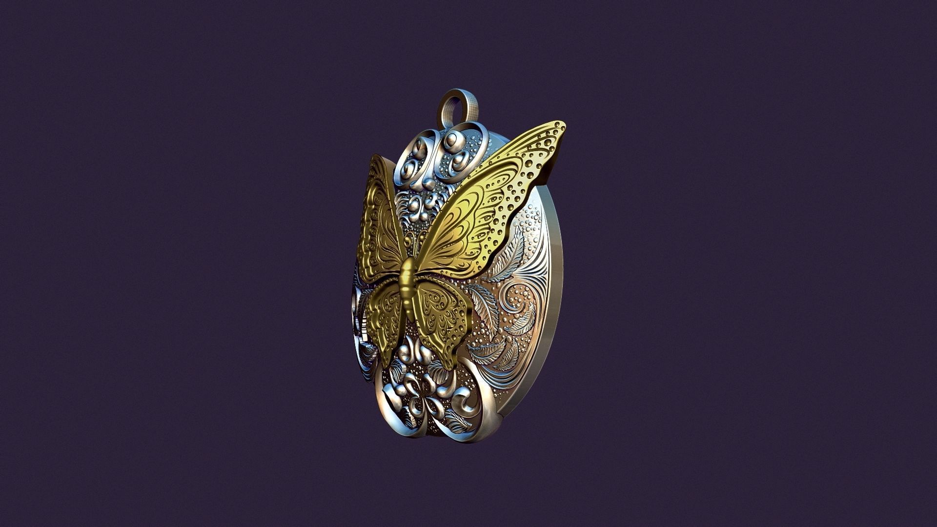 BUTTERFLY MEDALLION 3D print model_10