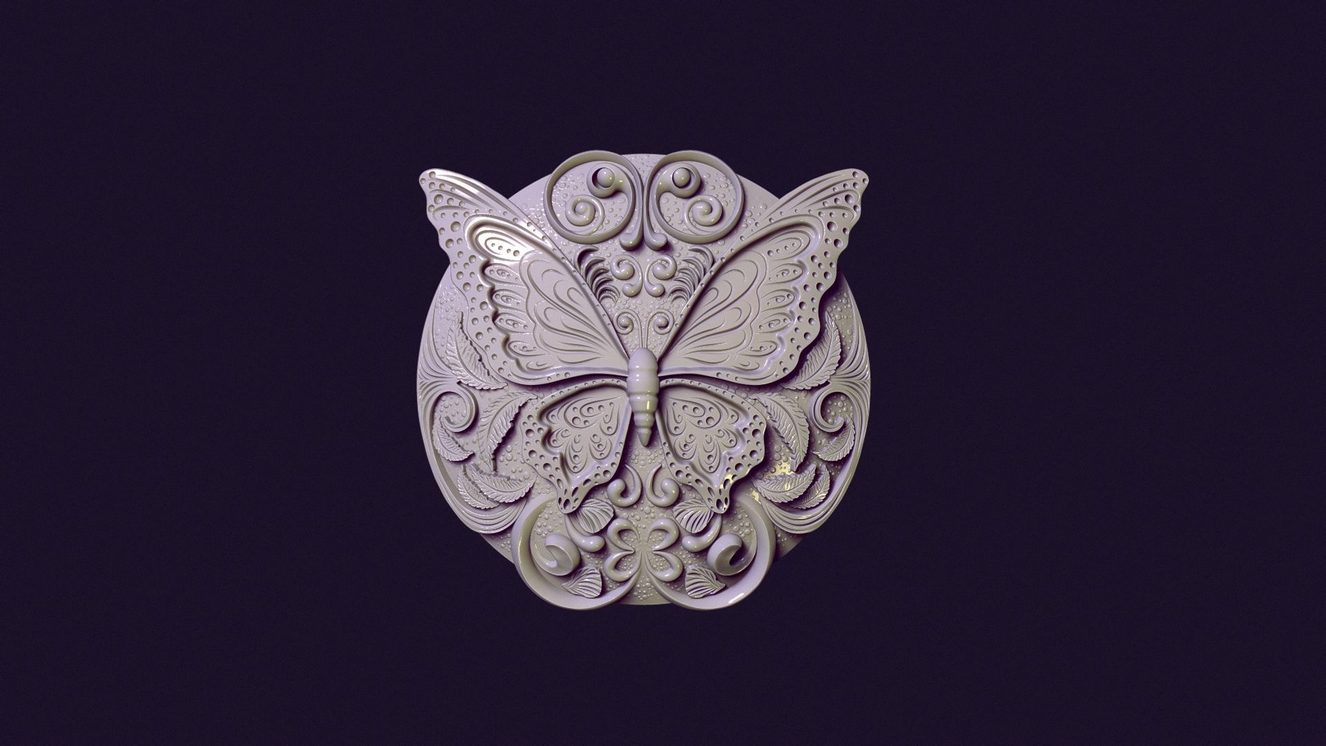 BUTTERFLY MEDALLION 3D print model_2