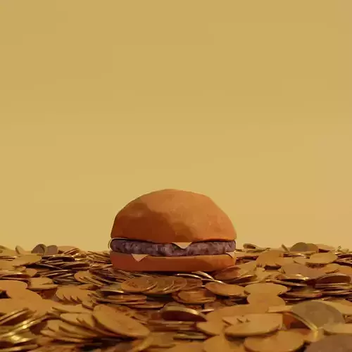 animated hamburger dropping  3D model