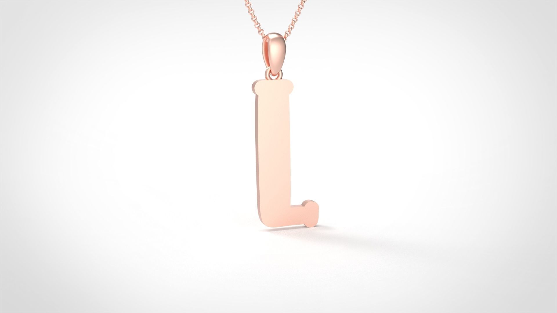 Model 989 L Bone Initial Letter Alphabet Pendant 3D print model_1
