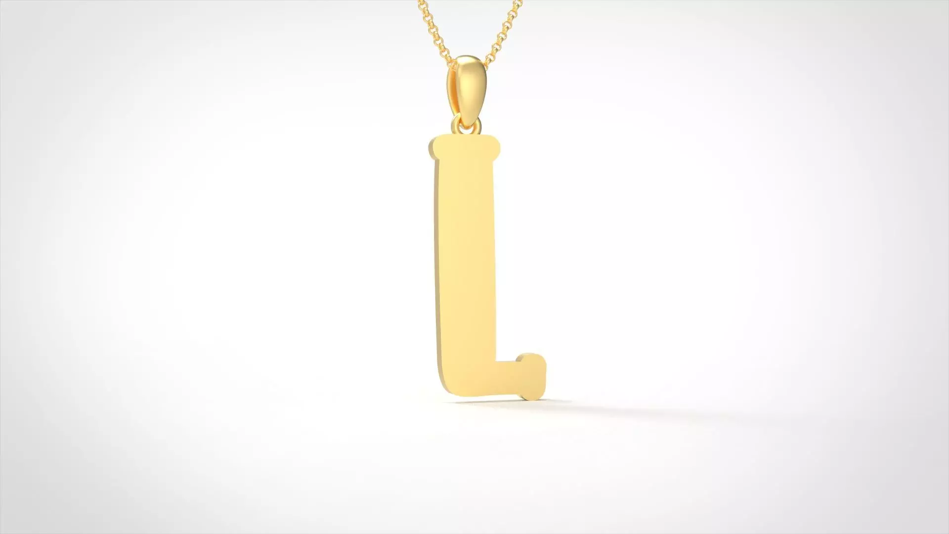 Model 989 L Bone Initial Letter Alphabet Pendant 3D print model_0