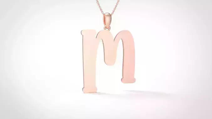 Model 990 M Bone Initial Letter Alphabet Pendant 3D print model