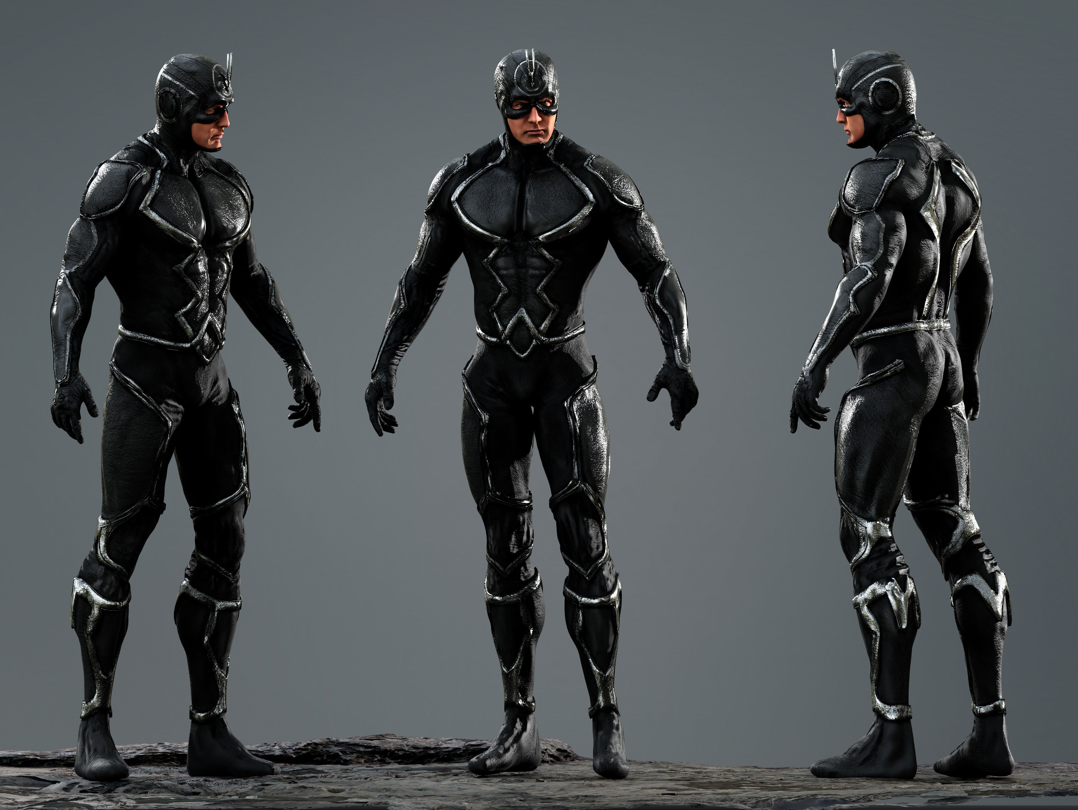 Black Bolt Low-poly 3D model_1