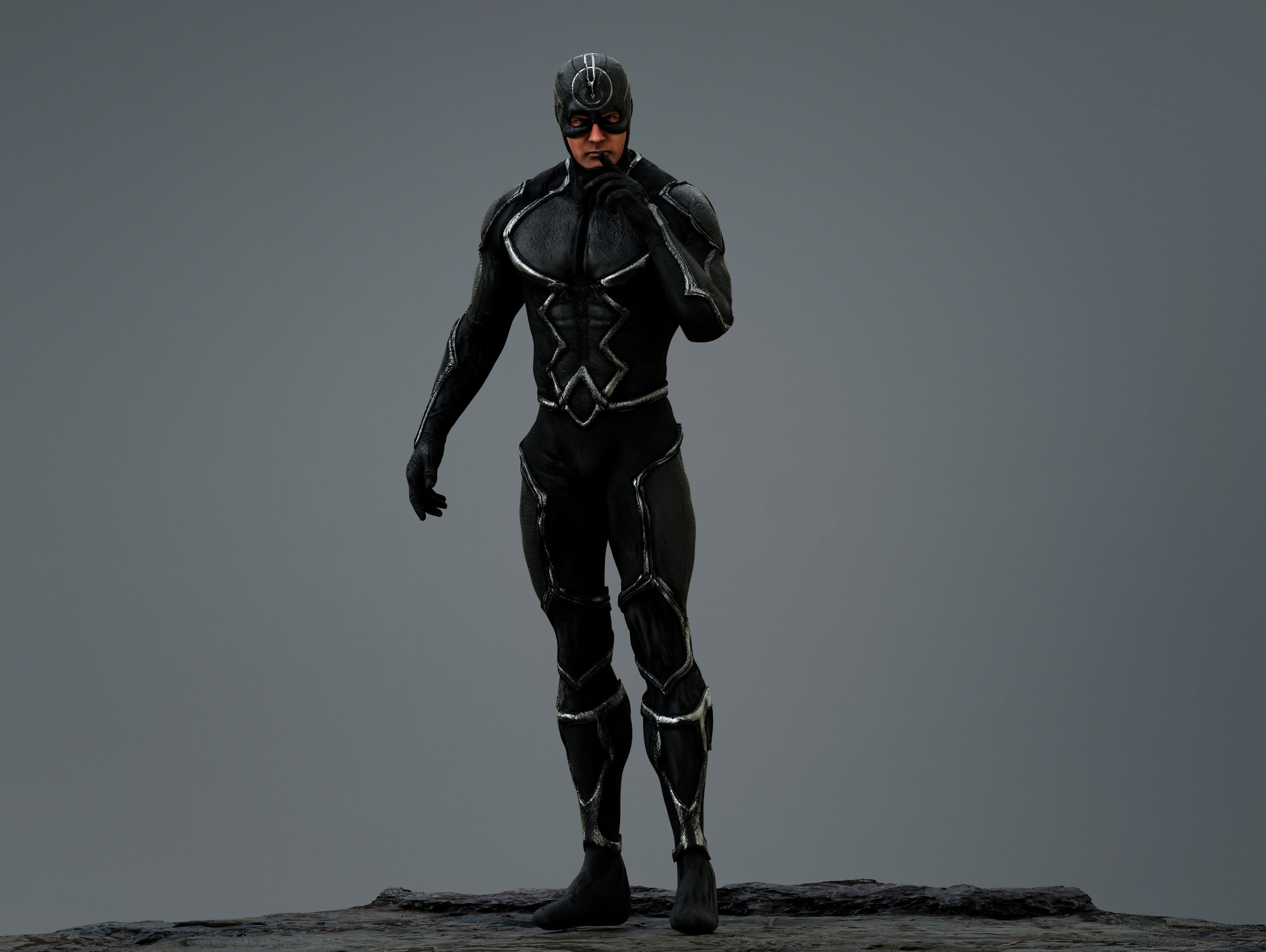 Black Bolt Low-poly 3D model_3