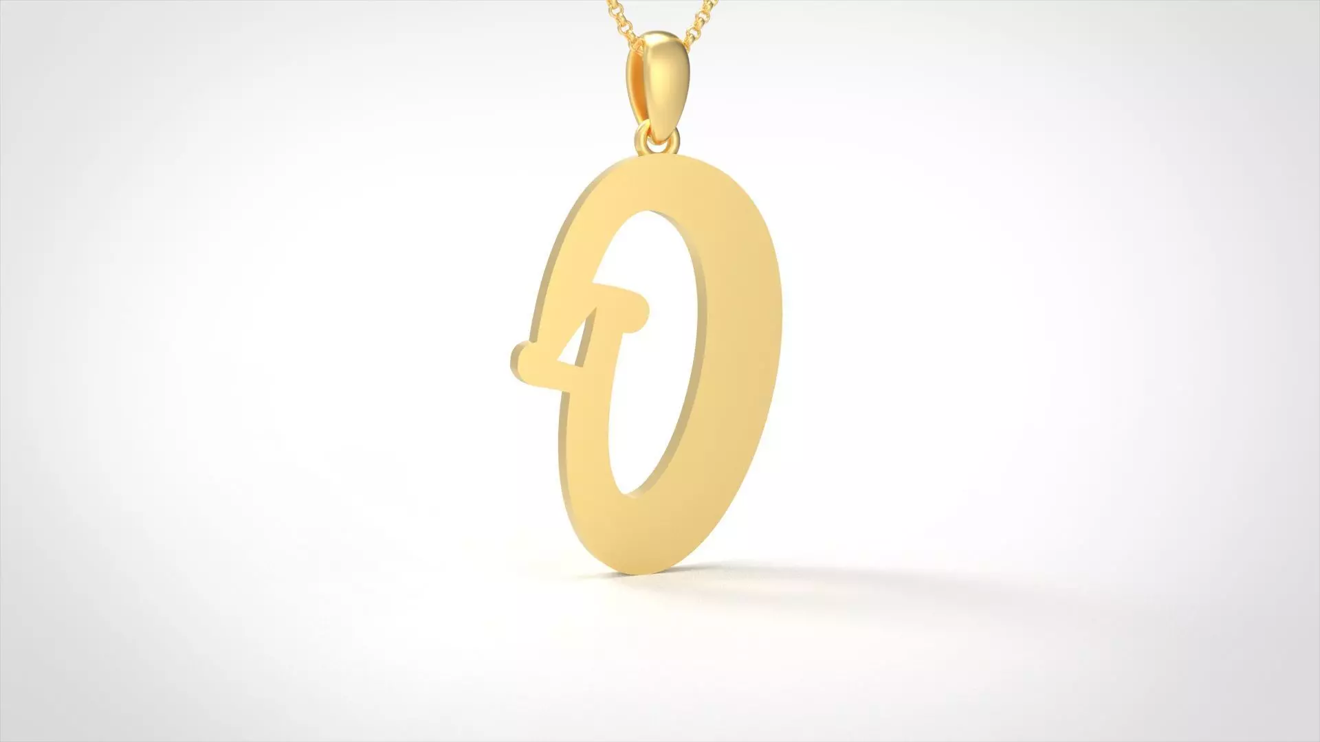 Model 992 O Bone Initial Letter Alphabet Pendant 3D print model_0