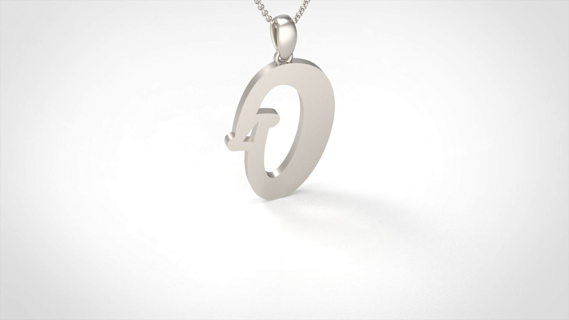 Model 992 O Bone Initial Letter Alphabet Pendant 3D print model_4