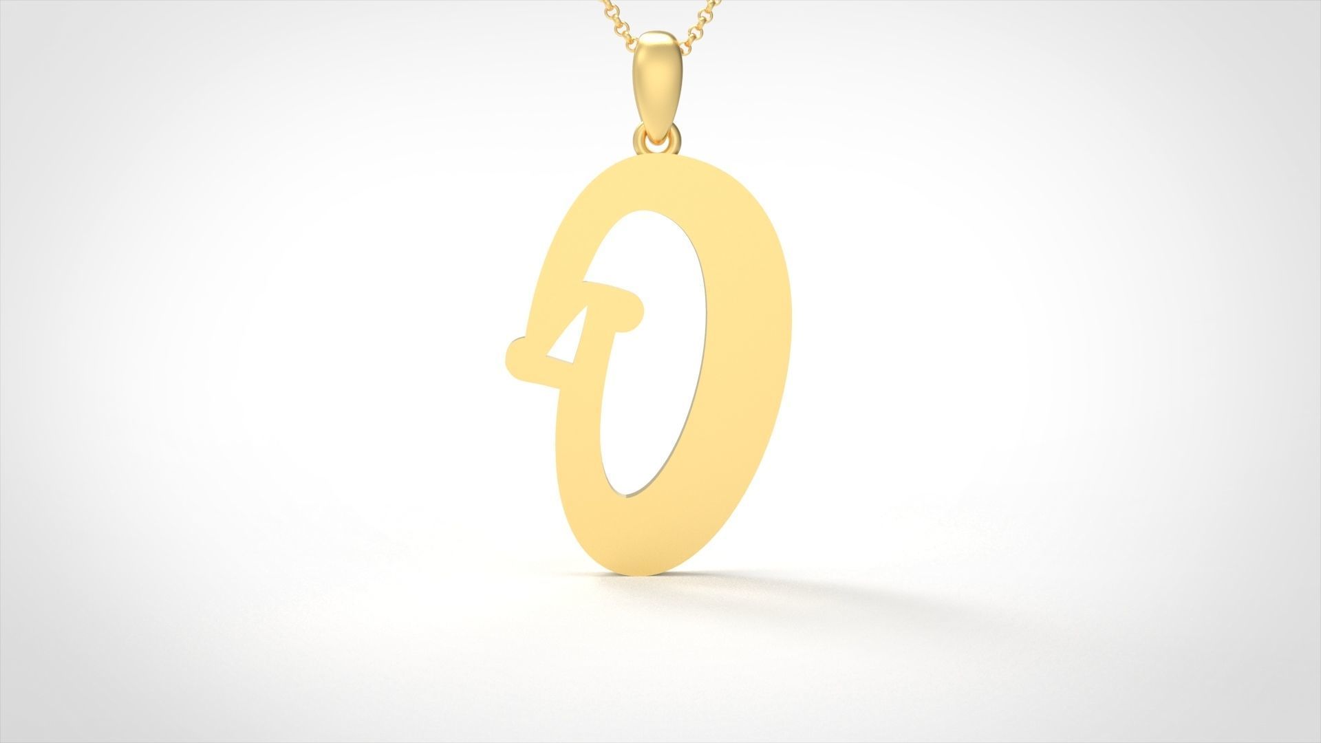 Model 992 O Bone Initial Letter Alphabet Pendant 3D print model_3