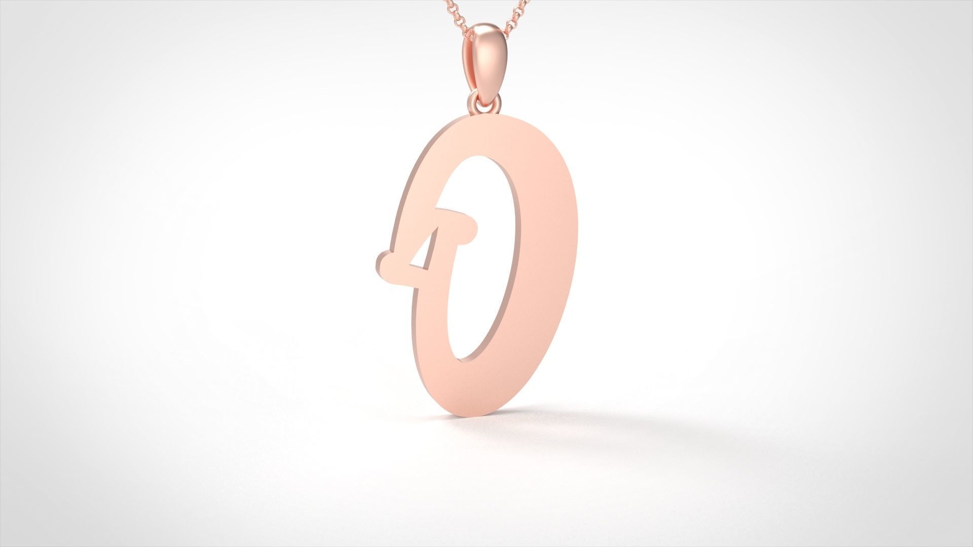 Model 992 O Bone Initial Letter Alphabet Pendant 3D print model_2