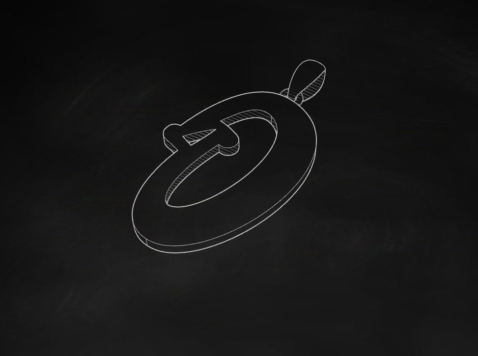 Model 992 O Bone Initial Letter Alphabet Pendant 3D print model_9