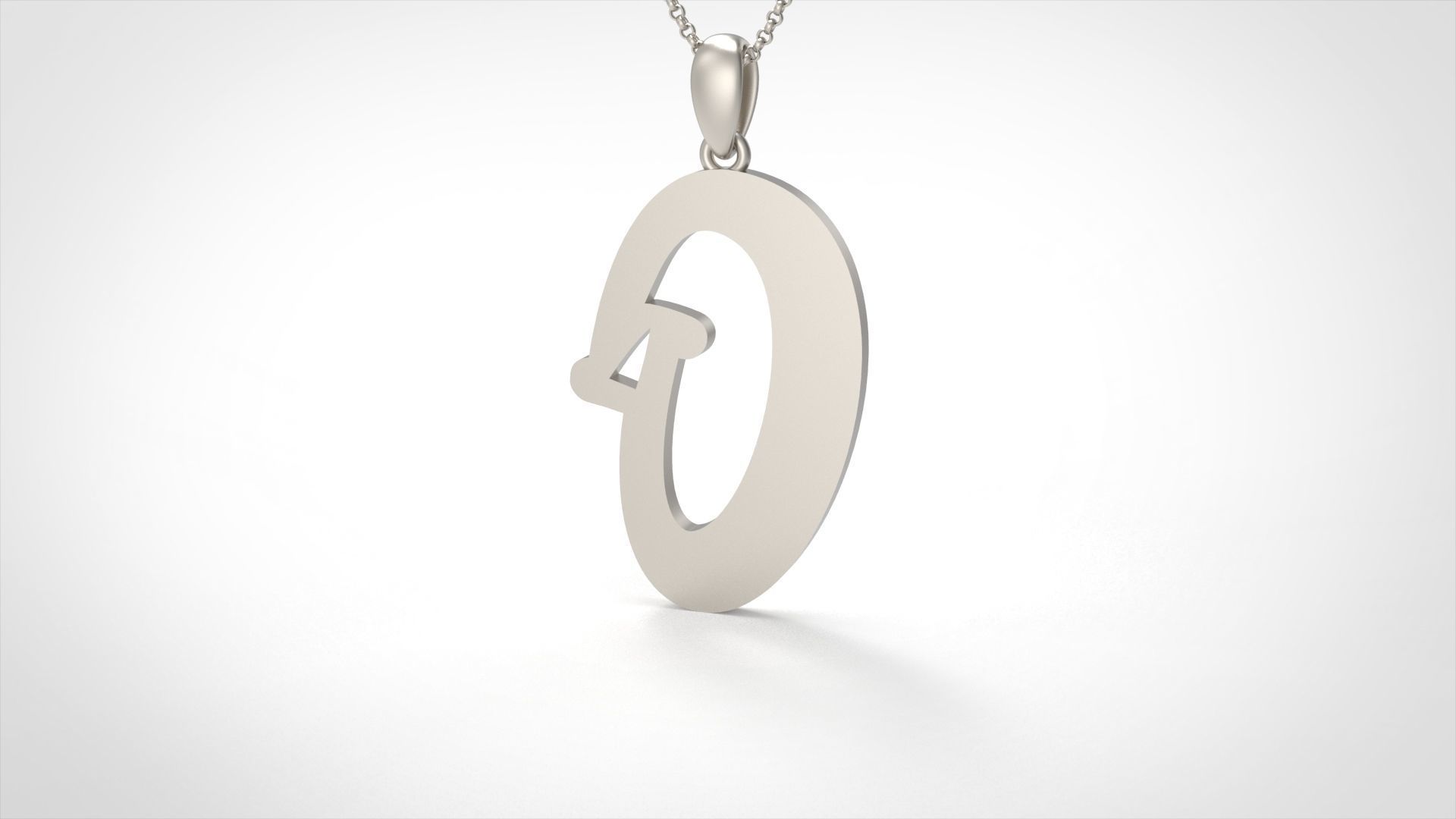 Model 992 O Bone Initial Letter Alphabet Pendant 3D print model_1