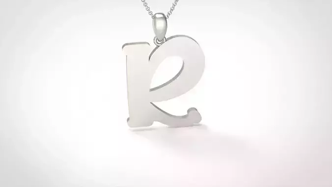 Model 994 R Bone Initial Letter Alphabet Pendant