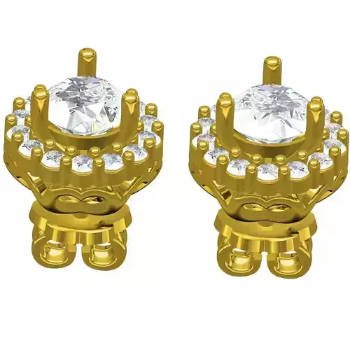 Diamond Cluster Stud Earring