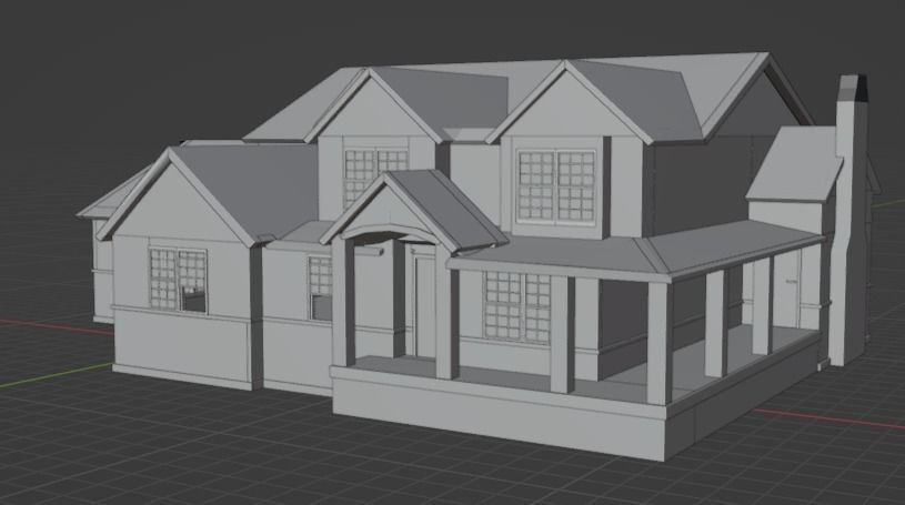 American house in 3d model 3D model_4