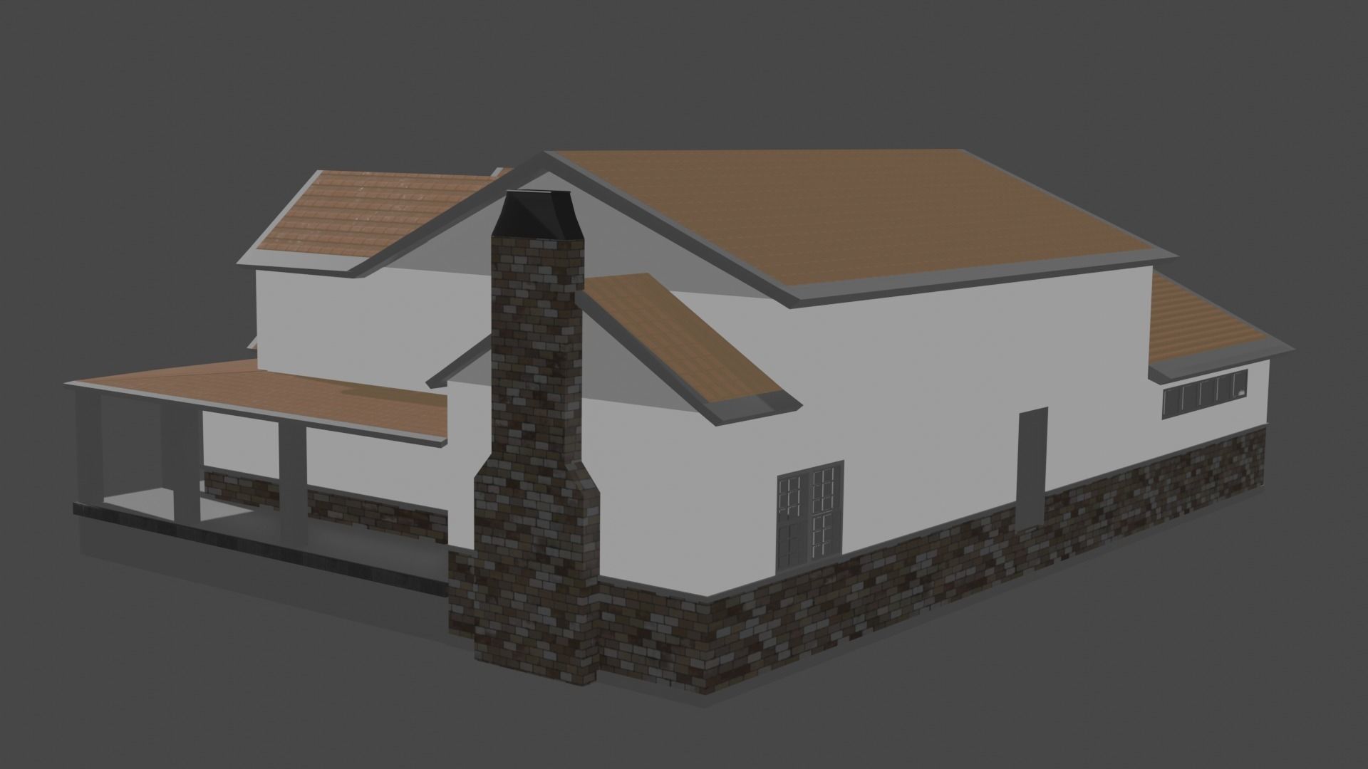 American house in 3d model 3D model_2