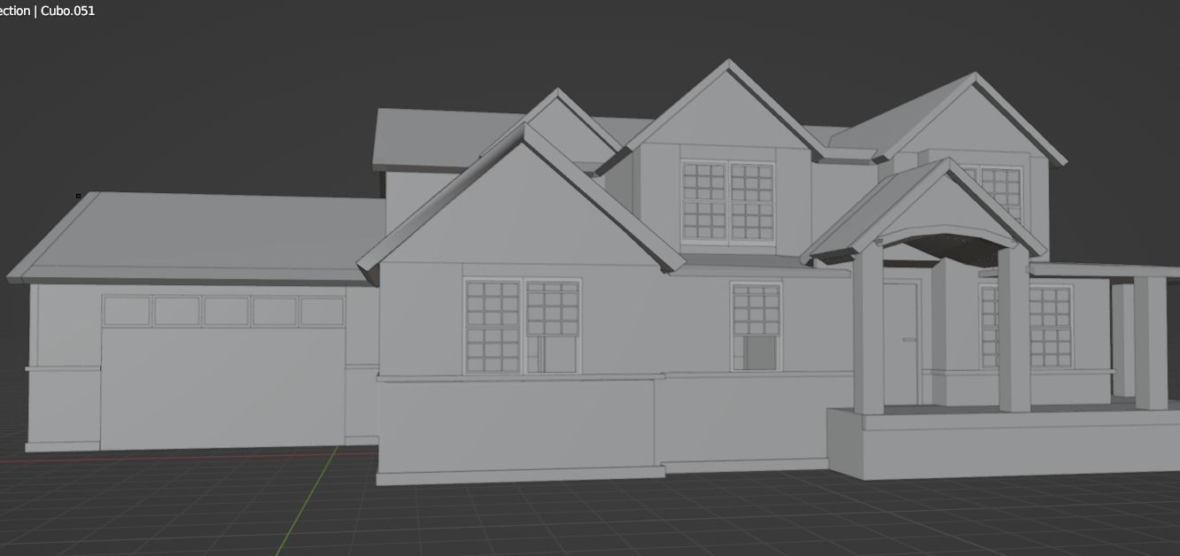 American house in 3d model 3D model_8