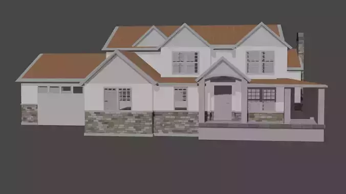 American house in 3d model