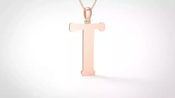 Model 996 T Bone Initial Letter Alphabet Pendant