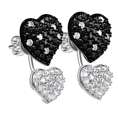 Black Heart Detachable Earring 3D print model