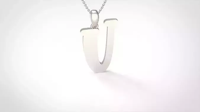 Model 997 U Bone Initial Letter Alphabet Pendant