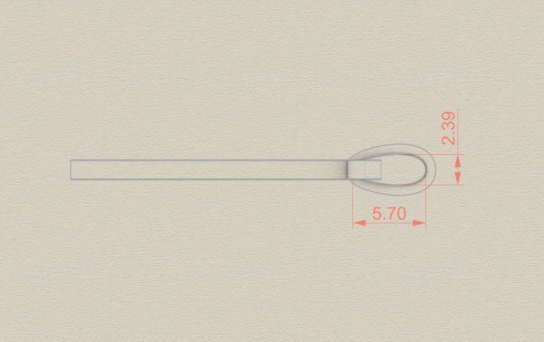 Model 997 U Bone Initial Letter Alphabet Pendant 3D print model_7