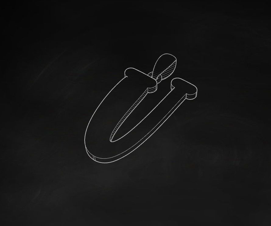 Model 997 U Bone Initial Letter Alphabet Pendant 3D print model_9