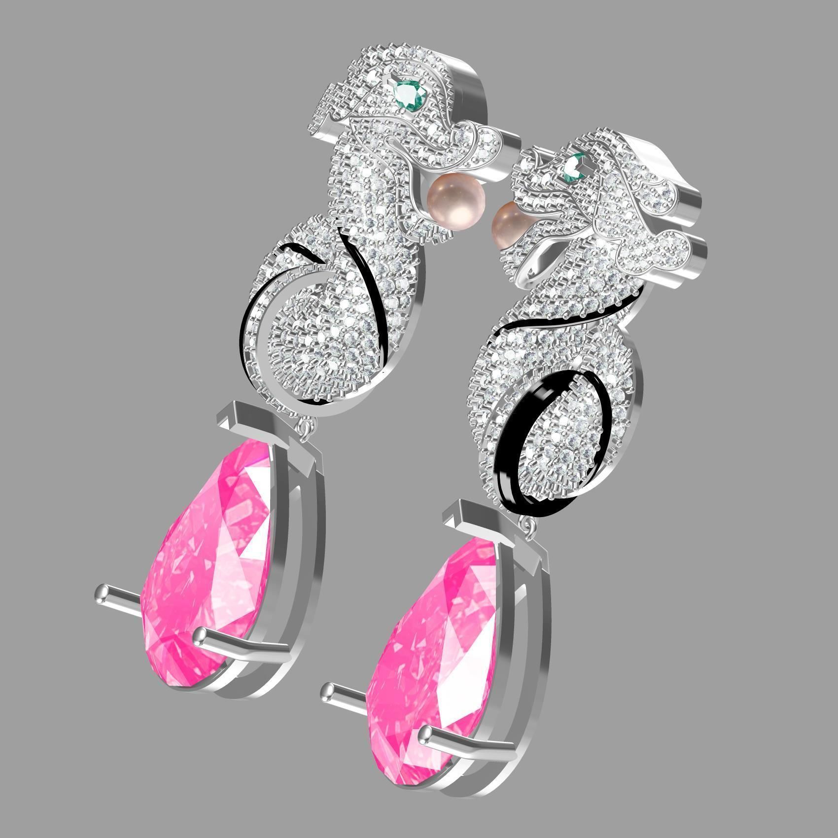 Seahorse Hip Hop Earring 3D print model_10