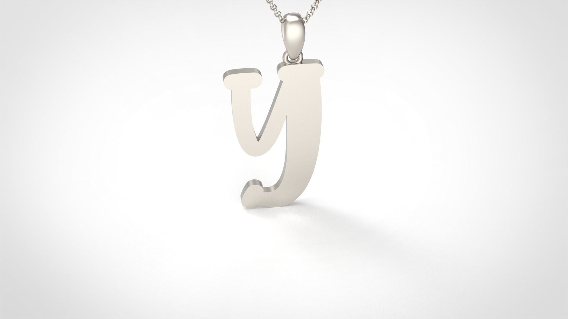 Model 999 Y Bone Initial Letter Alphabet Pendant 3D print model_2