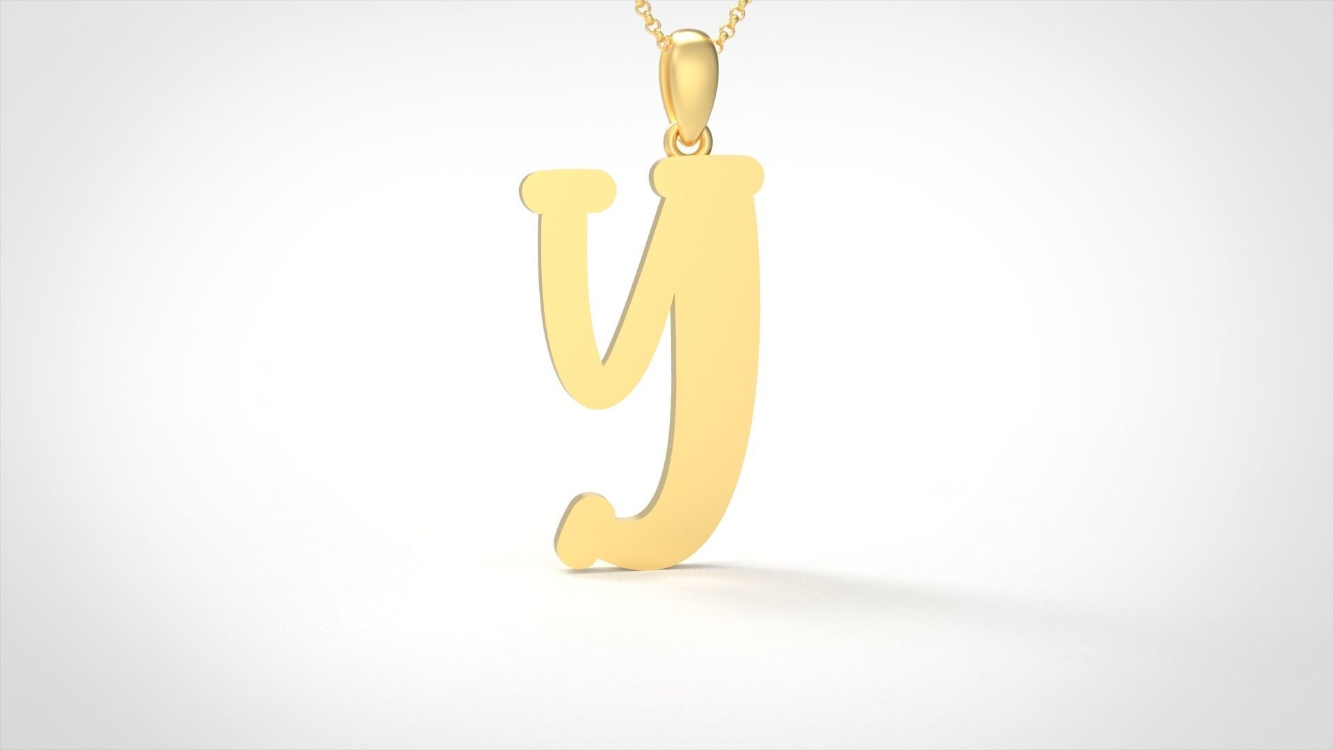 Model 999 Y Bone Initial Letter Alphabet Pendant 3D print model_1