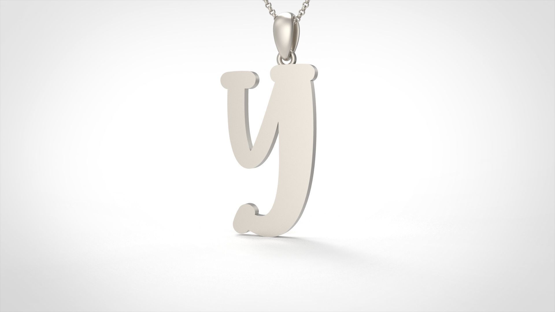 Model 999 Y Bone Initial Letter Alphabet Pendant 3D print model_4
