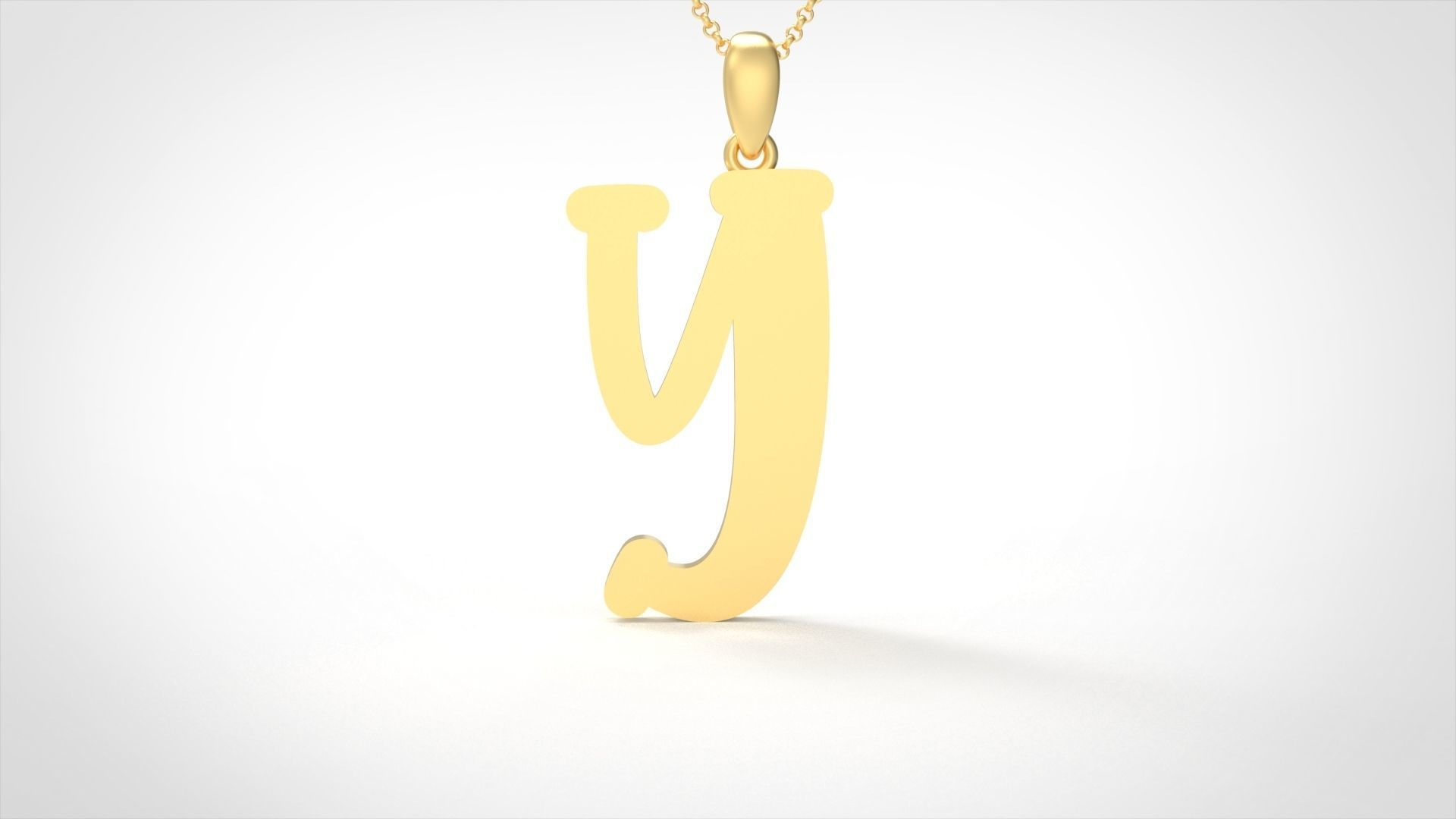 Model 999 Y Bone Initial Letter Alphabet Pendant 3D print model_3