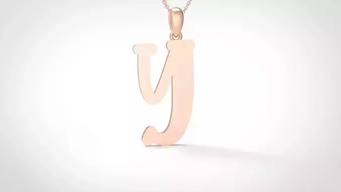 Model 999 Y Bone Initial Letter Alphabet Pendant 3D print model